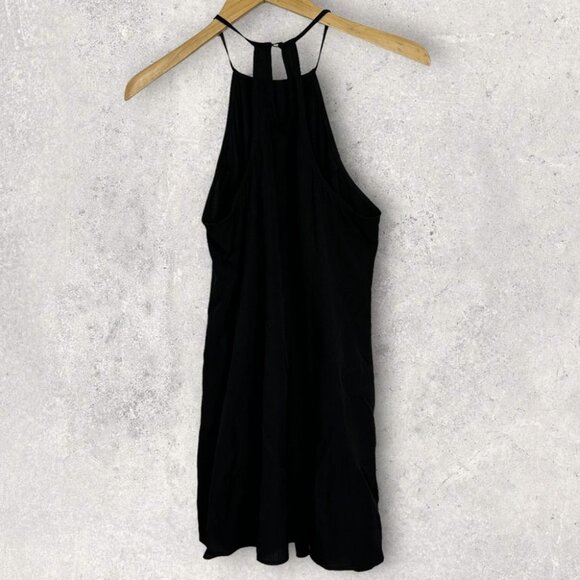 Revolve NBD Black Halter Dress Beaded Floral Size Medium Minimalist Capsule Boho - Picture 14 of 15